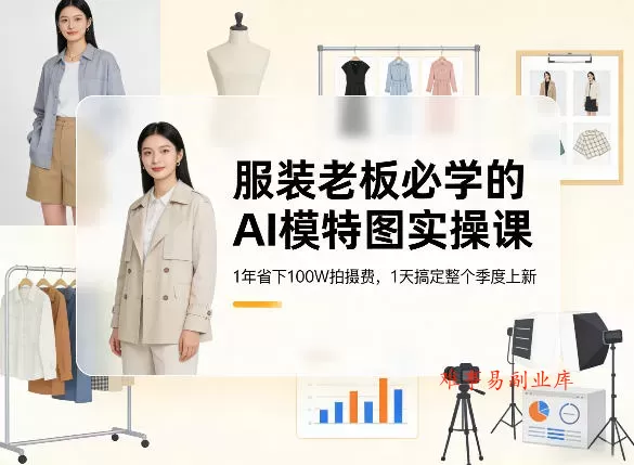 服装老板必学的AI模特图实操课,1年省下100W拍摄费,1天搞定整个季度上新 服装老板必学的AI模特图实操课,1年省下100W拍摄费,1天搞定整个季度上新