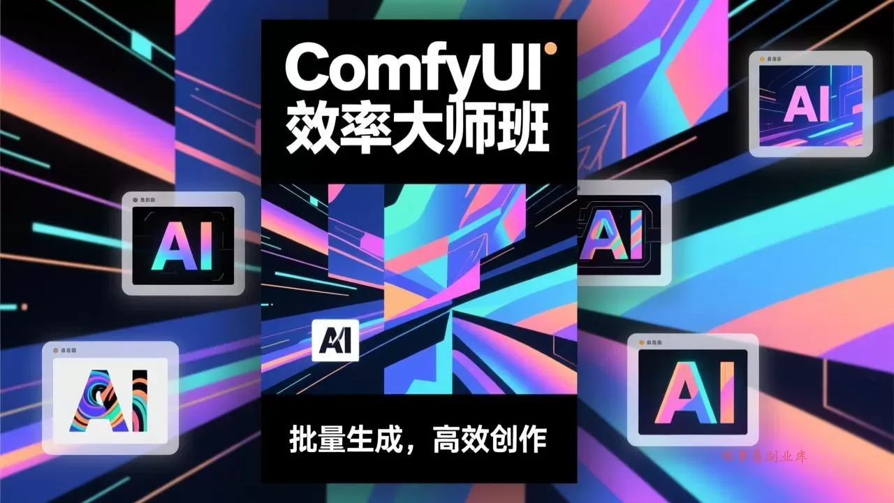 ComfyUI效率大师班:工作流搭建,批量生成,将个人AI出图效率提升5-10倍,月接单收入1-3万-难事易副业库