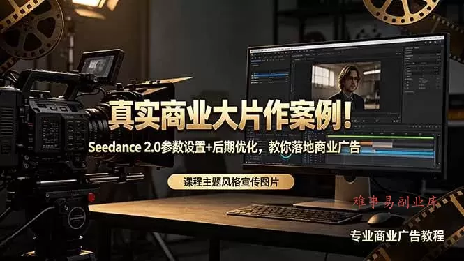 (18484期)真实商业大片作案例!Seedance 2.0参数设置+后期优化,教你落地商业广告-难事易副业库