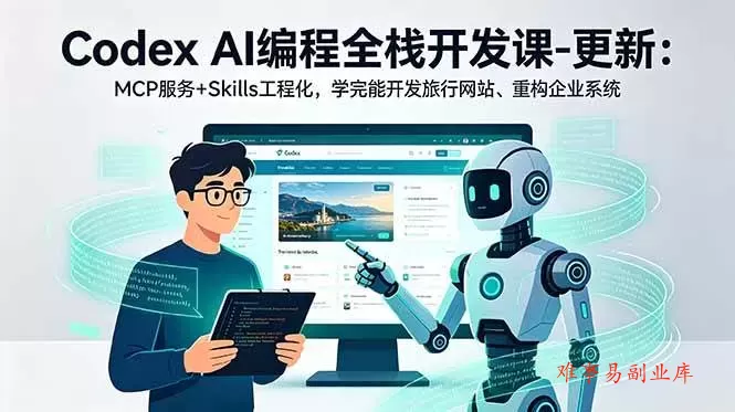 (18858期)Codex AI编程全栈开发课-更新:MCP服务+Skills工程化,学完能开发旅行网站、重构企业系统 (18858期)Codex AI编程全栈开发课-更新:MCP服务+Skills工程化,学完能开发旅行网站、重构企业系统