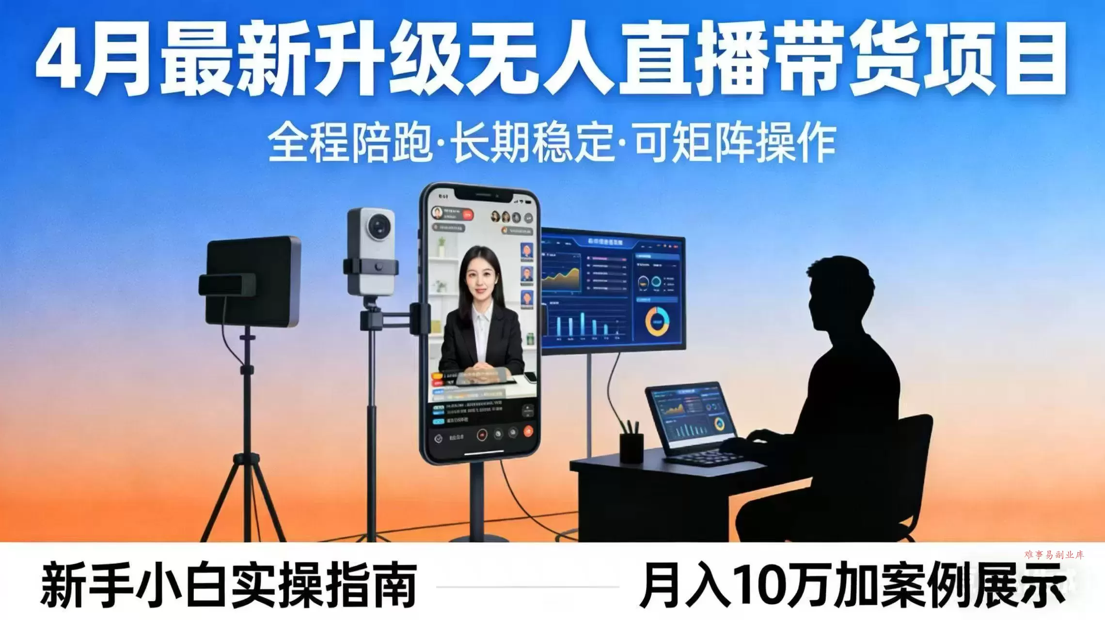 （17923期）4月最新升级 无人直播 带货 全程陪跑 长期稳定 可矩阵 每天半小时新手小白实操月入 十万
