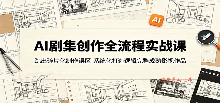 AI剧集创作全流程实战课：跳出碎片化制作误区，系统化打造逻辑完整成熟影视作品-难事易副业库