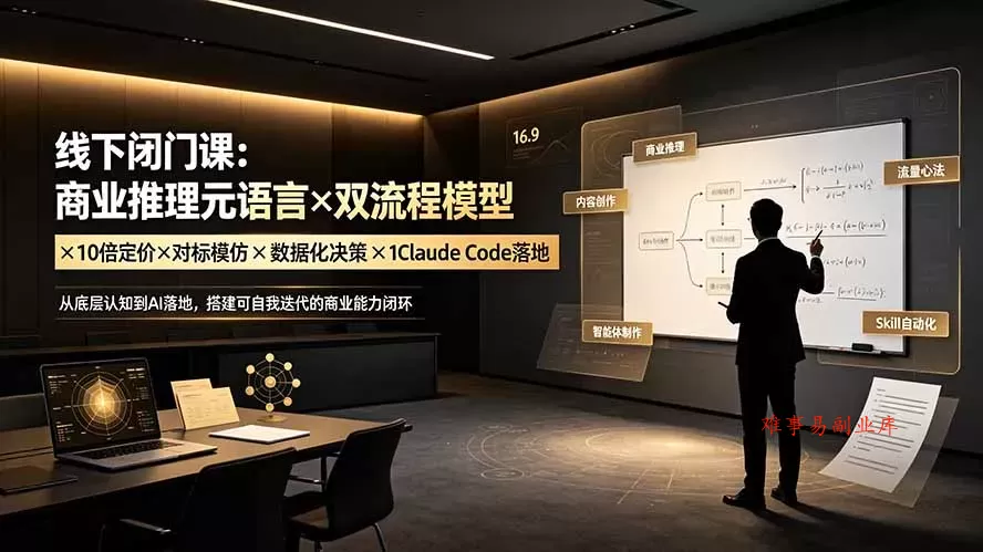 线下闭门课:商业推理元语言×双流程模型×10倍定价×对标模仿×数据化决策×Claude Code落地,击穿认知盲区 线下闭门课:商业推理元语言×双流程模型×10倍定价×对标模仿×数据化决策×Claude Code落地,击穿认知盲区