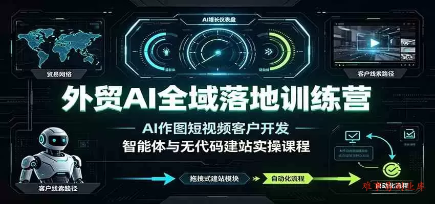 外贸AI全域落地训练营:AI作图短视频客户开发,智能体与无代码建站实操课程 外贸AI全域落地训练营:AI作图短视频客户开发,智能体与无代码建站实操课程