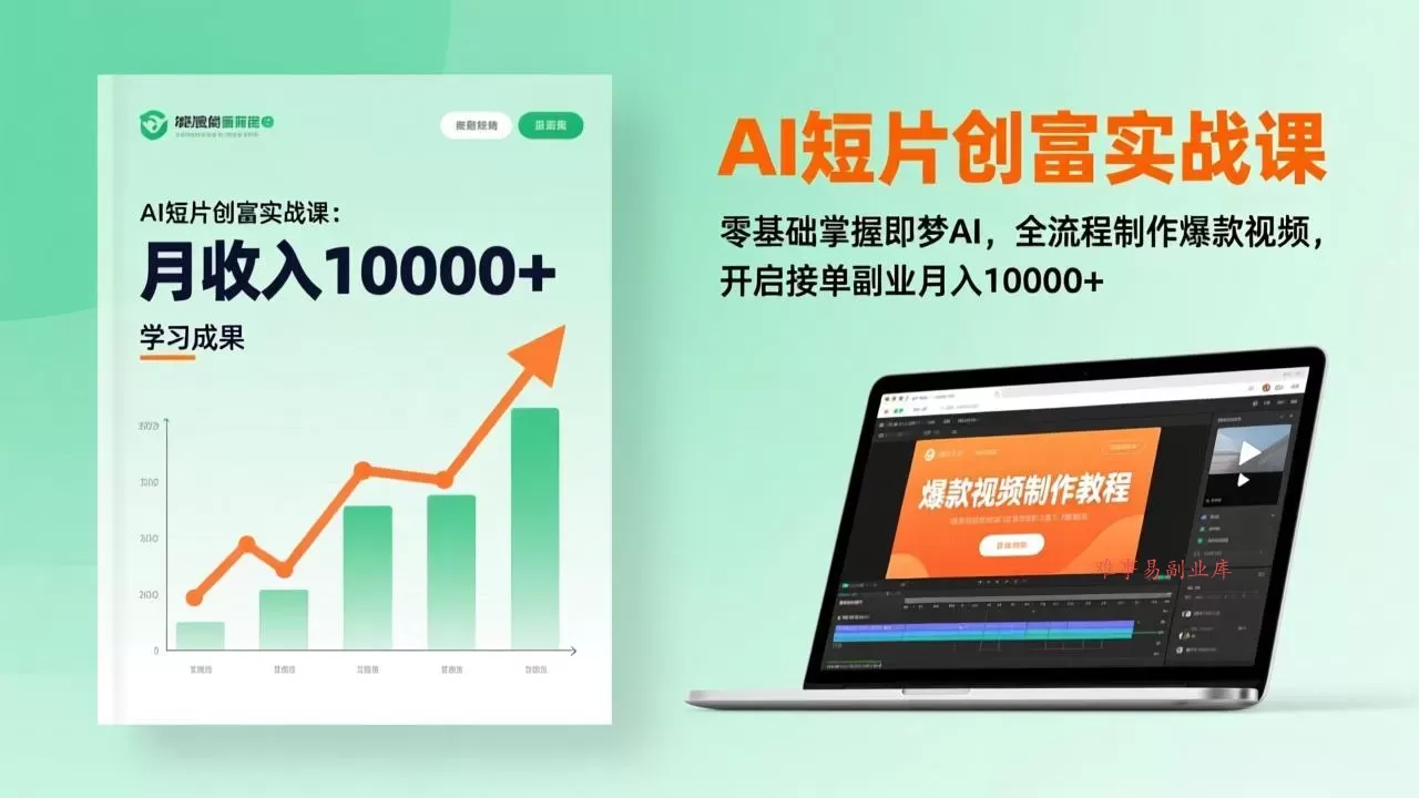 AI短片创富实战课：零基础掌握即梦AI，全流程制作爆款视频，开启接单副业月入10000+(更新-难事易副业库