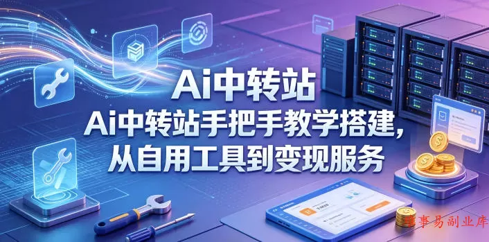 Ai中转站手把手教学搭建，从自用工具到变现服务-难事易副业库