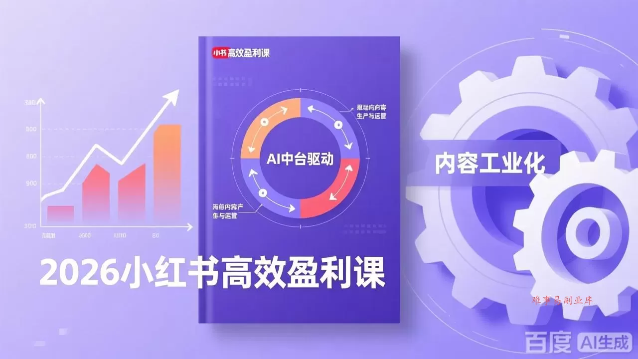 2026小红书高效盈利课,流量双引擎+内容工业化+AI中台驱动,构建可复制的千万级营收模型 2026小红书高效盈利课,流量双引擎+内容工业化+AI中台驱动,构建可复制的千万级营收模型