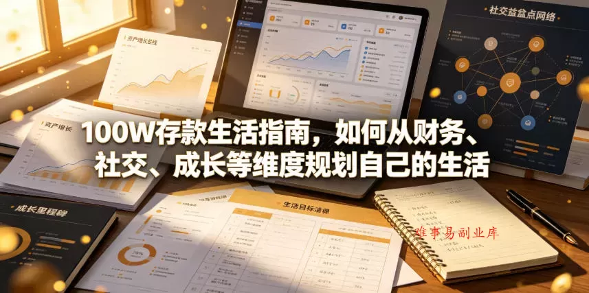 付费文章：100W存款生活指南，如何从财务、社交、成长等维度规划自己的生活-难事易副业库