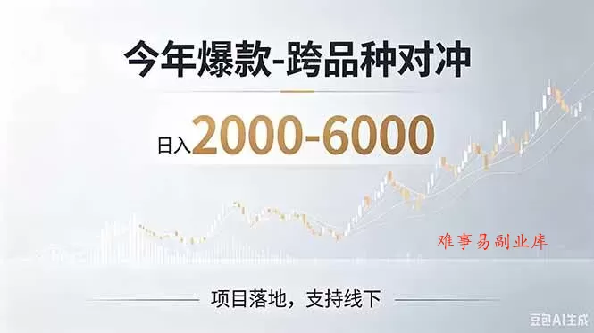 （19150期）2026创业新风口—跨品种对冲震撼首发！日收益2000-6000+，项目绿色长久，安全稳健-难事易副业库