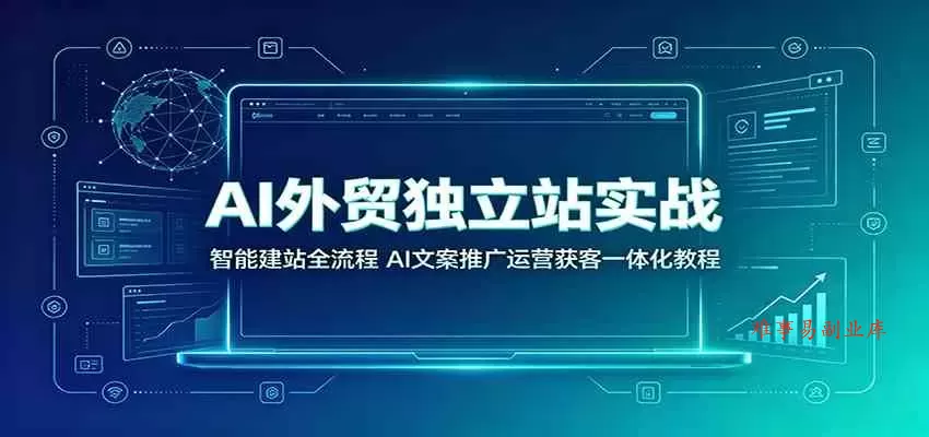 AI外贸独立站实战：智能建站全流程，AI文案推广运营获客一体化教程-难事易副业库