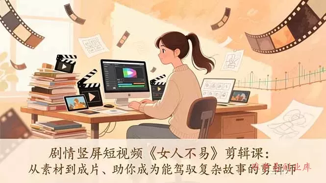 剧情竖屏短视频《女人不易》剪辑课：从素材到成片、助你成为能驾驭复杂故事的剪辑师
