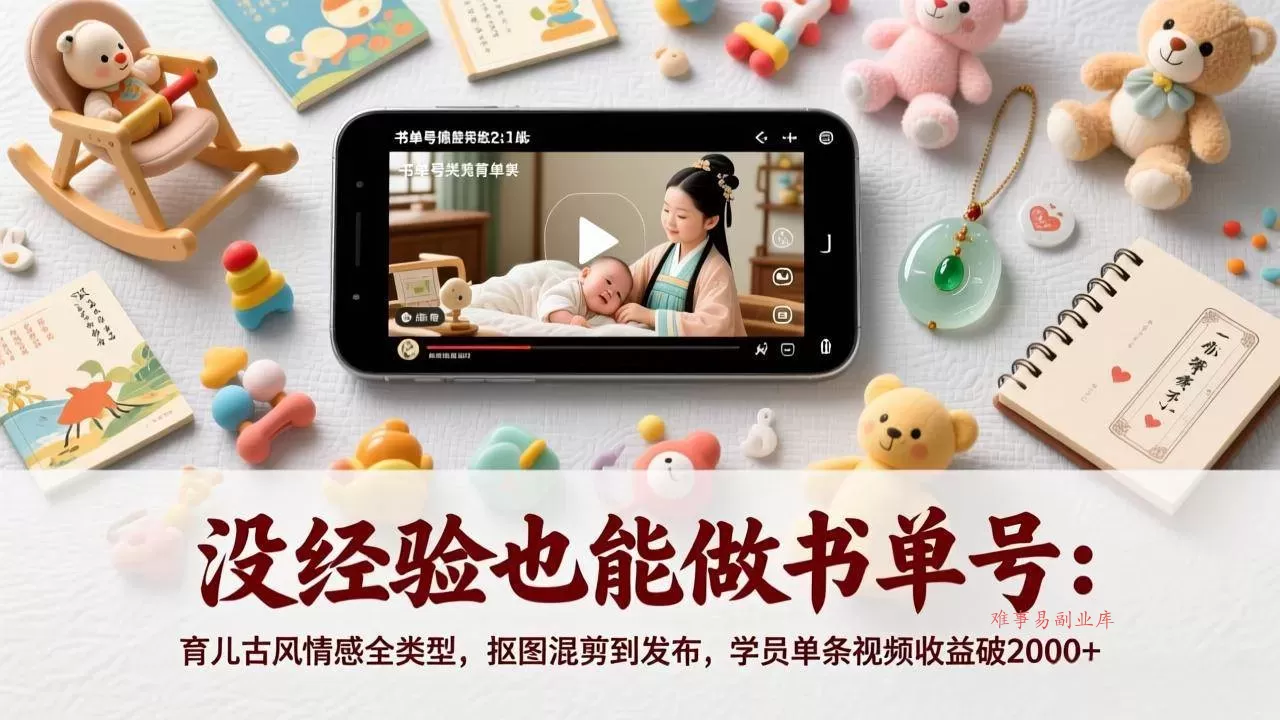 (17389期)没经验也能做书单号:育儿古风情感全类型,抠图混剪到发布,学员单条视频收益破2000+ (17389期)没经验也能做书单号:育儿古风情感全类型,抠图混剪到发布,学员单条视频收益破2000+