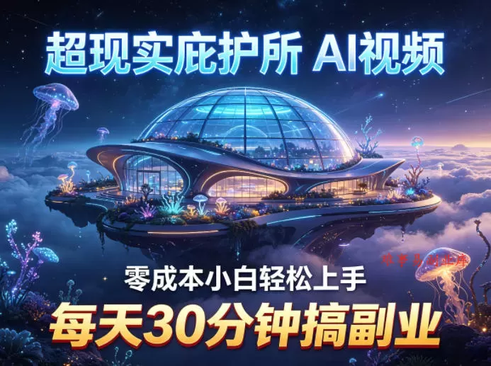 超现实庇护所AI视频项目拆解，零成本小白轻松上手，每天30分钟搞副业-难事易副业库