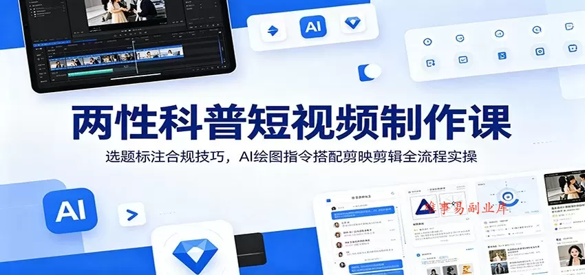 两性科普短视频制作课:选题标注合规技巧,AI绘图指令搭配剪映剪辑全流程实操 两性科普短视频制作课:选题标注合规技巧,AI绘图指令搭配剪映剪辑全流程实操