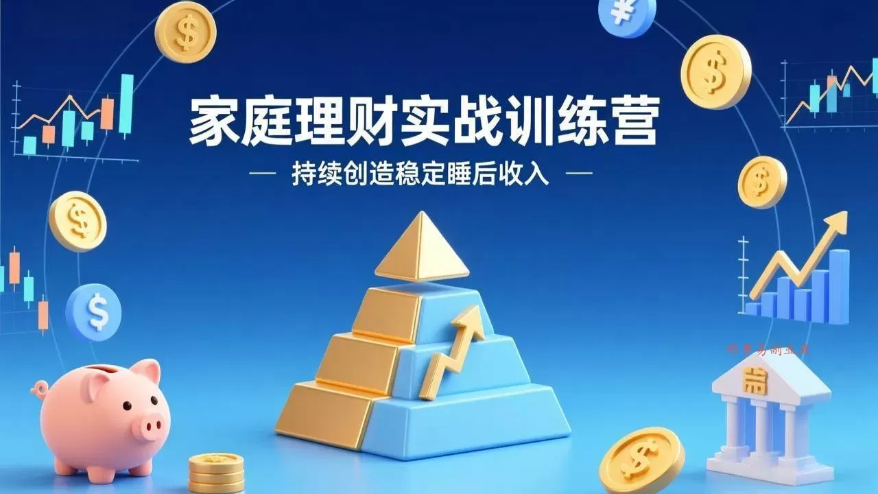 （17486期）家庭理财实战训练营：从0到1建体系，三阶进阶层层递进，助你持续创造稳定睡后收入-难事易副业库