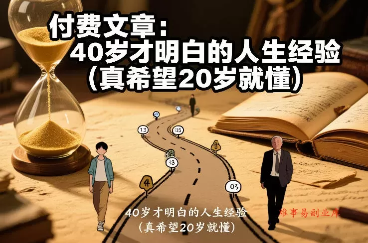 付费文章：40岁才明白的人生经验（真希望20岁就懂）-难事易副业库