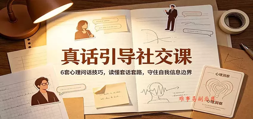 真话引导社交课：6套心理问话技巧，读懂套话套路，守住自我信息边界-难事易副业库