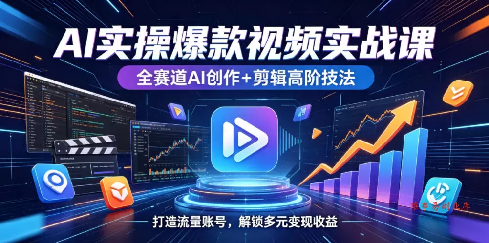 AI实操爆款视频实战课,全赛道AI创作+剪辑高阶技法,打造流量账号,解锁多元变现收益 AI实操爆款视频实战课,全赛道AI创作+剪辑高阶技法,打造流量账号,解锁多元变现收益