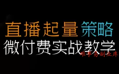 半野老师·直播带货起量与微付费必学课视频号(更新2026)-难事易副业库