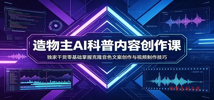 AI科普内容创作课:独家干货零基础掌握克隆音色文案创作与视频制作技巧 AI科普内容创作课:独家干货零基础掌握克隆音色文案创作与视频制作技巧