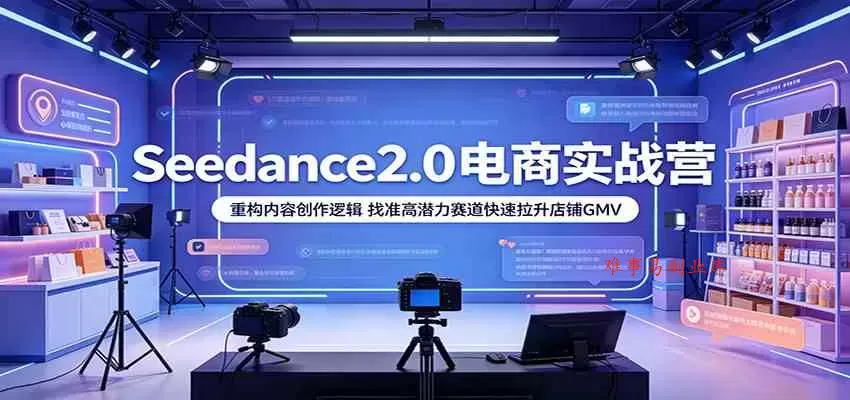 Seedance2.0电商实战营:重构内容创作逻辑,找准高潜力赛道快速拉升店铺GMV Seedance2.0电商实战营:重构内容创作逻辑,找准高潜力赛道快速拉升店铺GMV