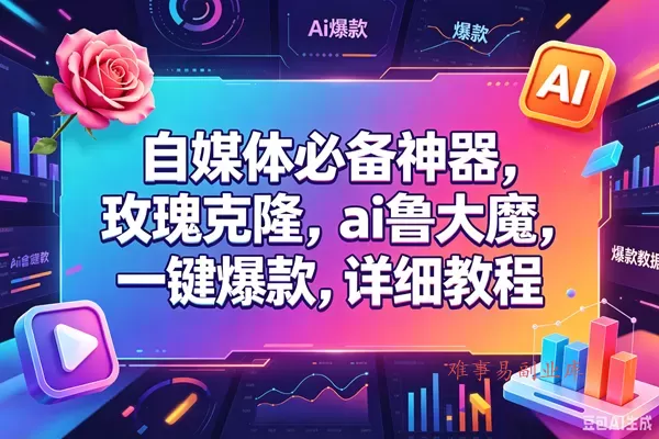 (18531期)玫瑰克隆,一键ai神器,爆款工具,自媒体必备,60多个功能的详细教程 (18531期)玫瑰克隆,一键ai神器,爆款工具,自媒体必备,60多个功能的详细教程