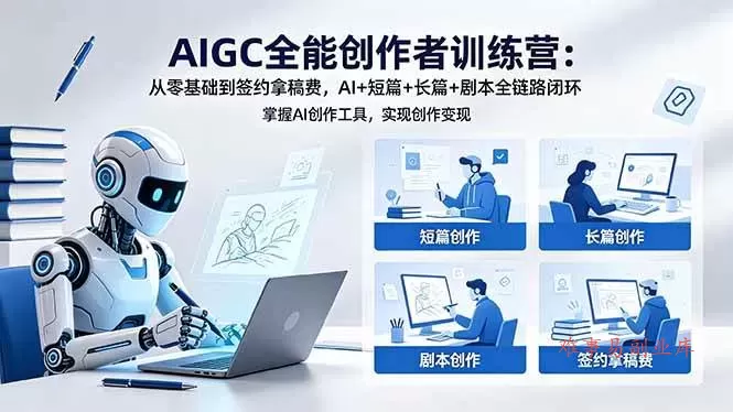 （18403期）AIGC全能创作者训练营：从零基础到签约拿稿费，AI+短篇+长篇+剧本全链路闭环-难事易副业库