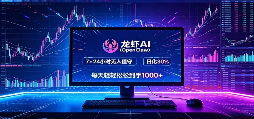 龙虾AI（OpenClaw）全自动挂机，智能操控电脑高效执行任务，每天轻松到手四位数-难事易副业库