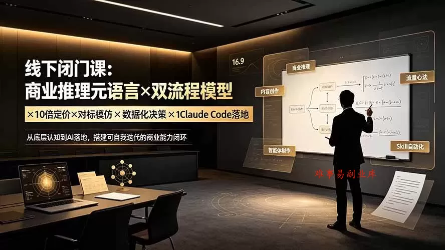 (19381期)线下闭门课:商业推理元语言×双流程模型×10倍定价×对标模仿×数据化决策×Claude Code落地,击穿认知盲区 (19381期)线下闭门课:商业推理元语言×双流程模型×10倍定价×对标模仿×数据化决策×Claude Code落地,击穿认知盲区
