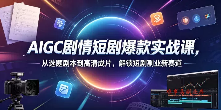 AIGC剧情短剧爆款实战课,从选题剧本到高清成片,解锁短剧副业新赛道 AIGC剧情短剧爆款实战课,从选题剧本到高清成片,解锁短剧副业新赛道
