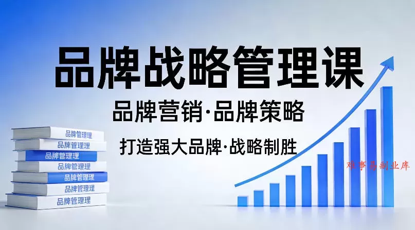 打造强大的品牌！品牌战略管理课，品牌营销，品牌策略-难事易副业库