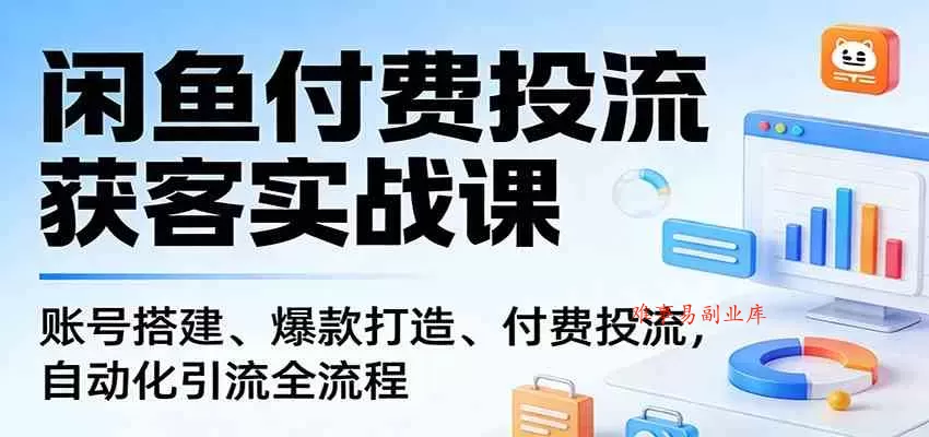 闲鱼付费投流获客实战课:账号搭建、爆款打造、付费投流, 自动化引流全流程 闲鱼付费投流获客实战课:账号搭建、爆款打造、付费投流, 自动化引流全流程