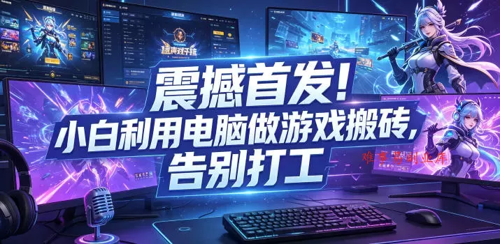 震撼首发!小白利用电脑做游戏搬砖,告别打工【揭秘】 震撼首发!小白利用电脑做游戏搬砖,告别打工【揭秘】
