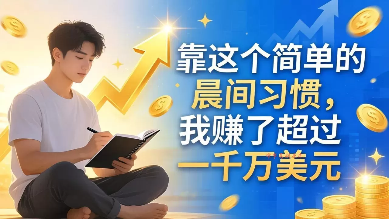 付费文章：靠这个简单的晨间习惯，我赚了超过一千万美元-难事易副业库