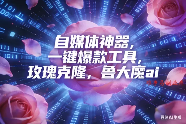 （16949期）ai鲁大魔，自媒体必备的软件，玫瑰克隆神器，一键爆款，详细教程-难事易副业库