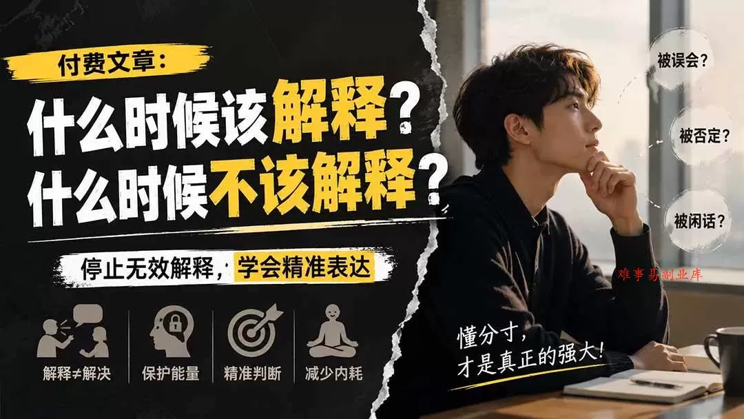 (20223期)付费文章:什么时候该解释?什么时候不该解释? (20223期)付费文章:什么时候该解释?什么时候不该解释?
