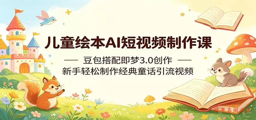 儿童绘本AI短视频制作课:豆包搭配即梦3.0创作,新手轻松制作经典童话引流视频 儿童绘本AI短视频制作课:豆包搭配即梦3.0创作,新手轻松制作经典童话引流视频