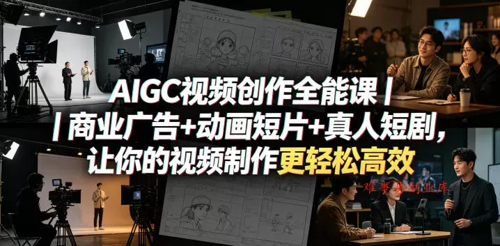 AIGC视频创作全能课|商业广告+动画短片+真人短剧,让你的视频制作更轻松高效 AIGC视频创作全能课|商业广告+动画短片+真人短剧,让你的视频制作更轻松高效