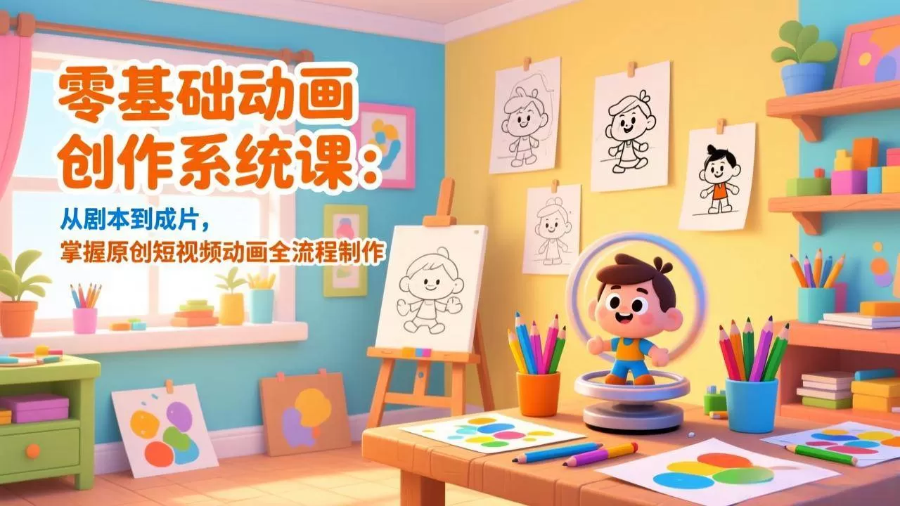 (17161期)零基础动画创作系统课:从剧本到成片,掌握原创短视频动画全流程制作-难事易副业库