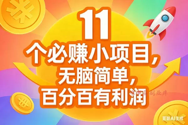 （17351期）11个必赚小项目，无脑简单，百分百有利润，副业首选，日入300+