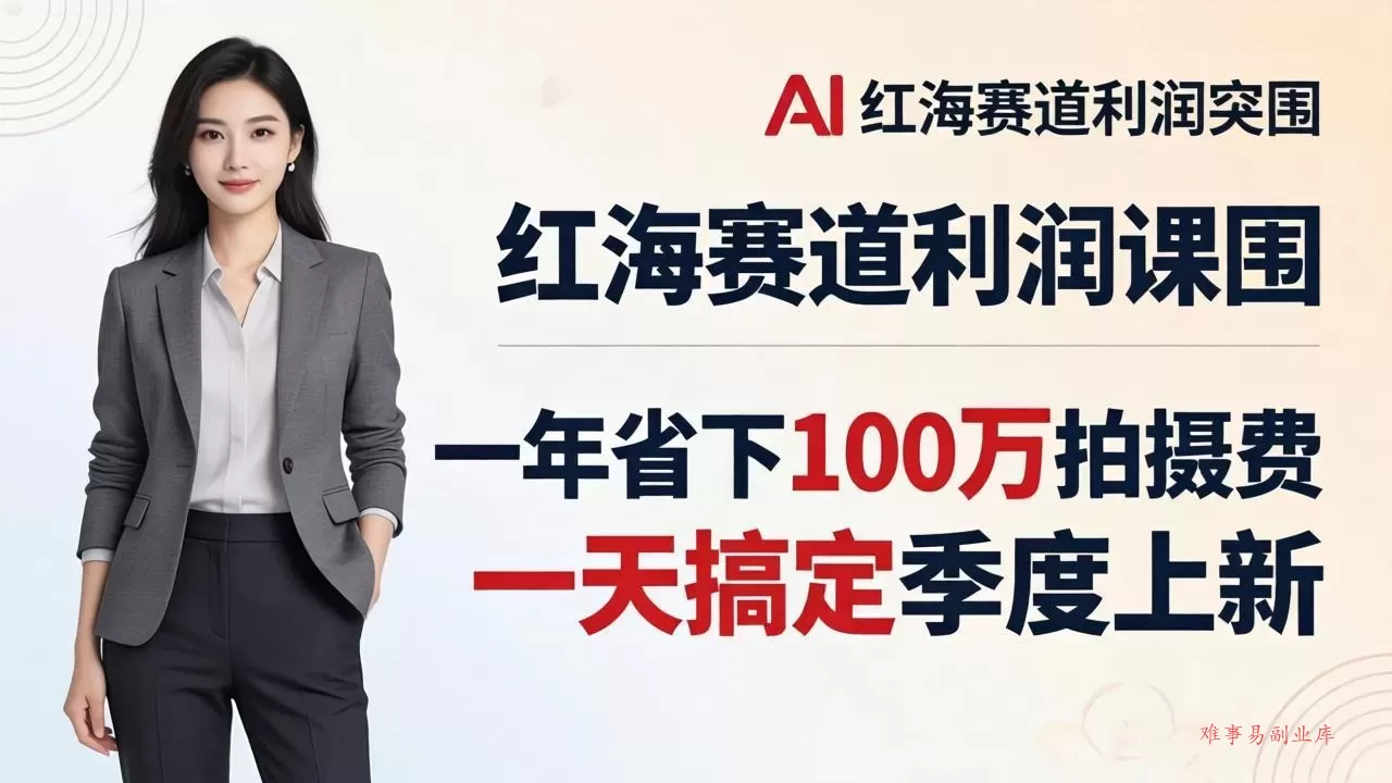 服装老板AI模特图课:一年省下100万拍摄费,一天搞定季度上新,红海赛道利润突围 服装老板AI模特图课:一年省下100万拍摄费,一天搞定季度上新,红海赛道利润突围