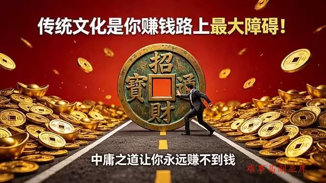（18872期）付费文章：传统文化是你赚钱路上最大障碍！中庸之道让你永远赚不到钱-难事易副业库