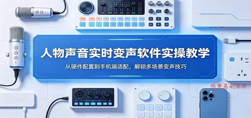 人物声音实时变声软件实操教学：从硬件配置到手机端适配，解锁多场景变声技巧-难事易副业库