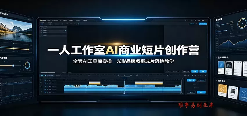 一人工作室AI商业短片创作营:全套AI工具库实操,光影品牌叙事成片落地教学 一人工作室AI商业短片创作营:全套AI工具库实操,光影品牌叙事成片落地教学