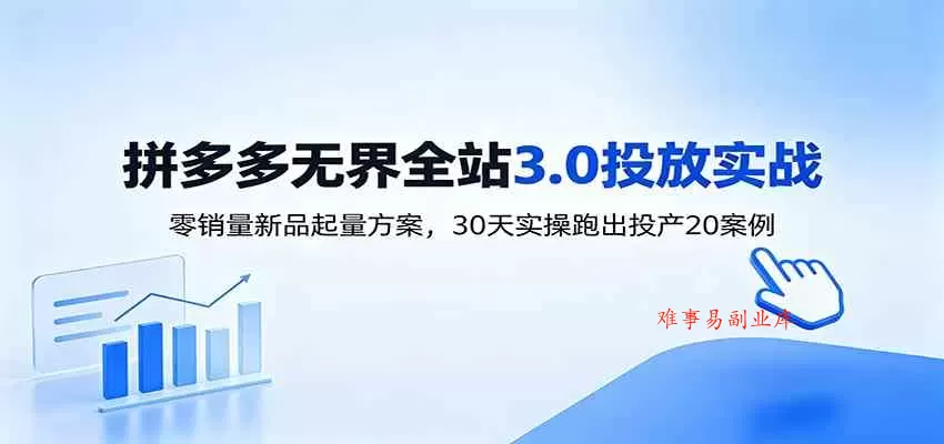 淘宝无界全站投放3.0:零销量新品起量方案,30天实操跑出投产20案例 淘宝无界全站投放3.0:零销量新品起量方案,30天实操跑出投产20案例