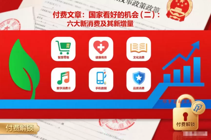 付费文章：国家看好的机会(二)：六大新消费及其新增量-难事易副业库