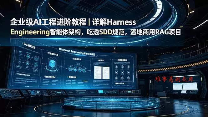 (19158期)企业级AI工程进阶教程|详解Harness Engineering智能体架构,吃透SDD规范,落地商用RAG项目 (19158期)企业级AI工程进阶教程|详解Harness Engineering智能体架构,吃透SDD规范,落地商用RAG项目