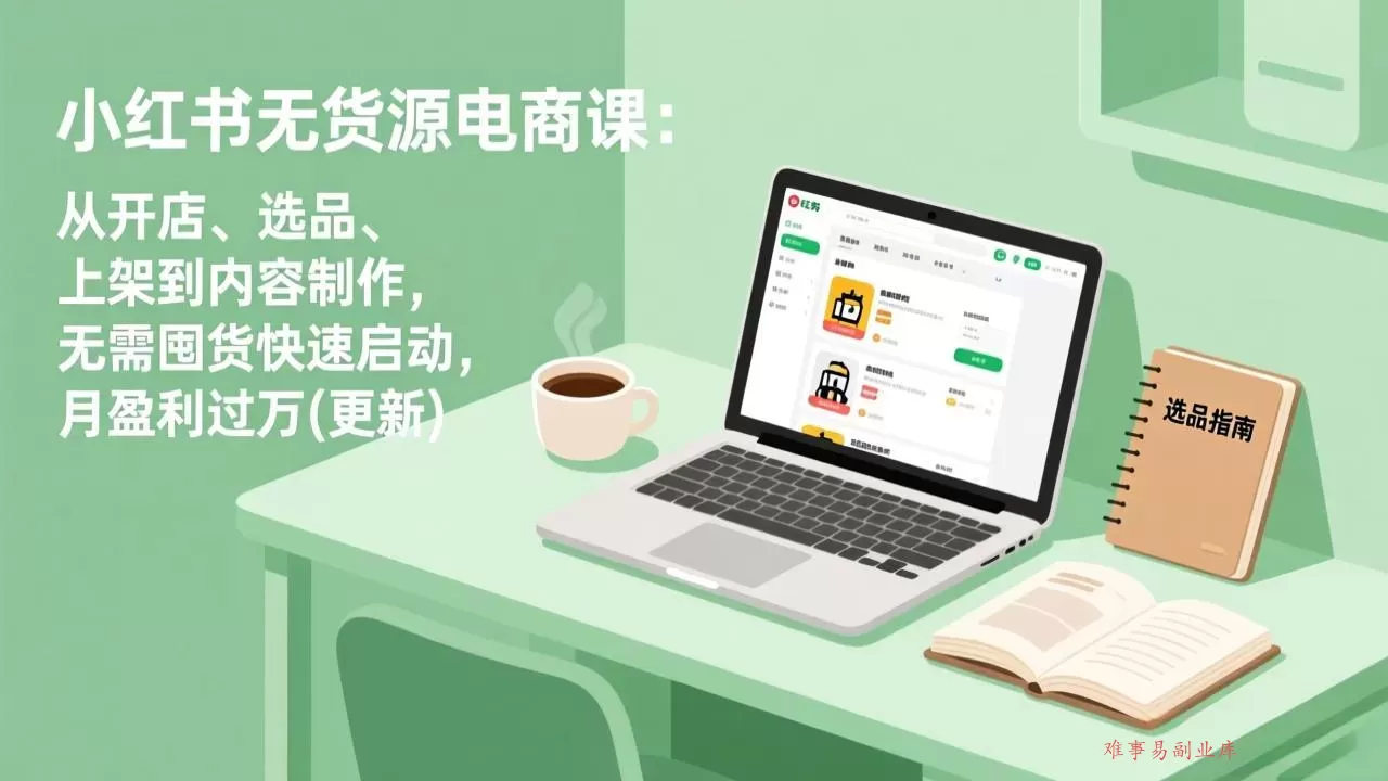 小红书无货源电商课(5月12更新-难事易副业库