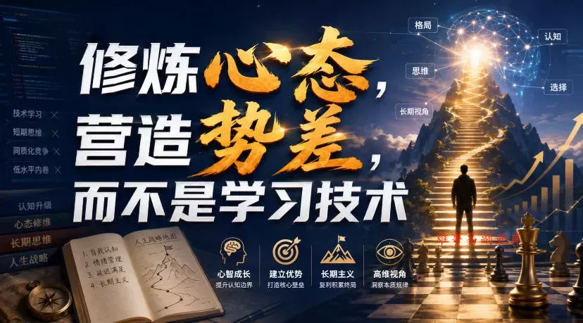 付费文章：修炼心态，营造势差，而不是学习技术-难事易副业库
