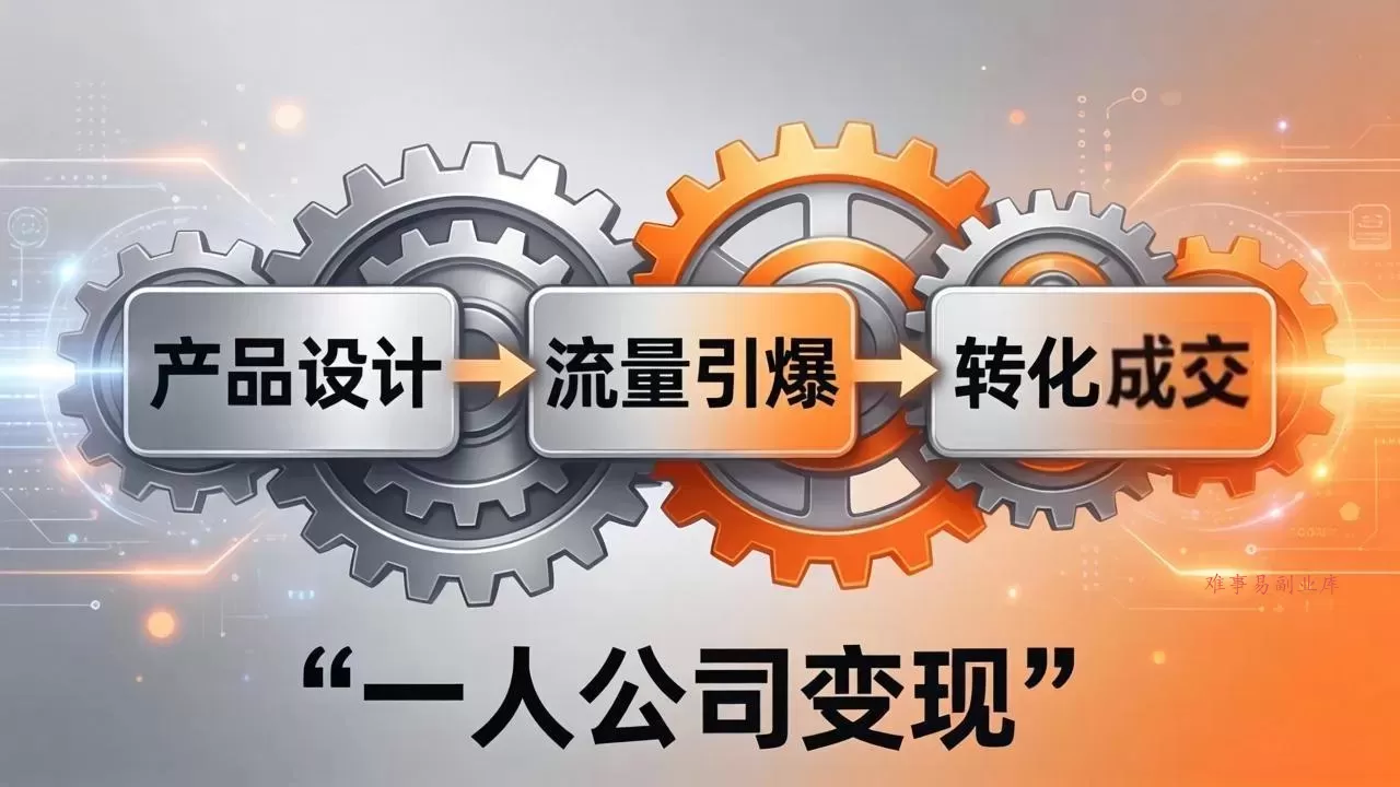 一人公司变现全攻略：产品设计+流量引爆+转化成交，打造不受年龄限制的长期事业